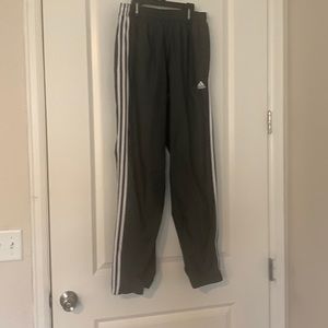 Womens Adidas, Grey and White 3 stripe track pants *drawstring missing s…